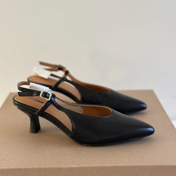 Madewell The Debbie Slingback Pump in True Black, Size 7 - Picture 4 of 11